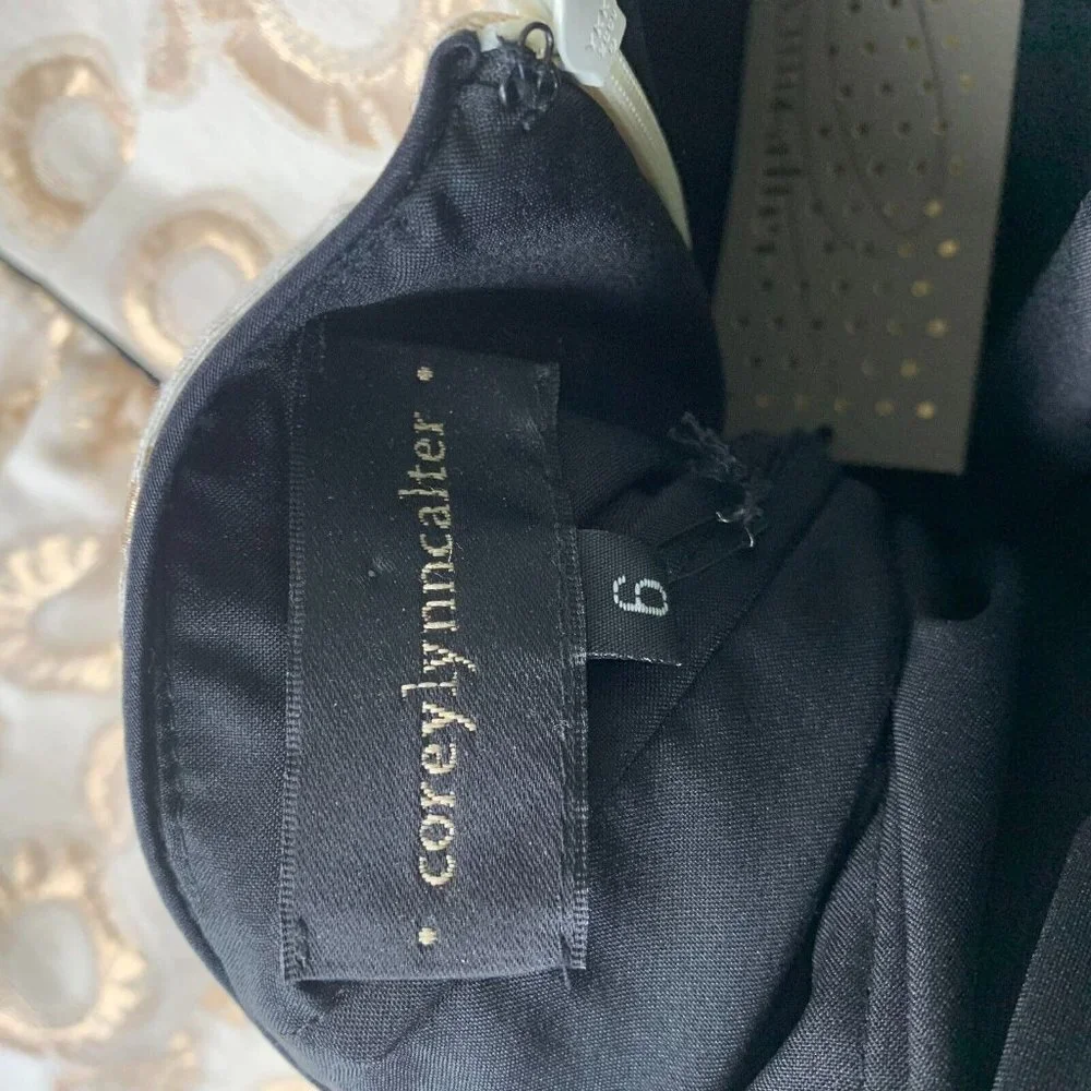 Corey Lynn Calter Womens Mini Dress Metallic Gold Size 6 Strapless Side Pocket - Picture 6 of 10